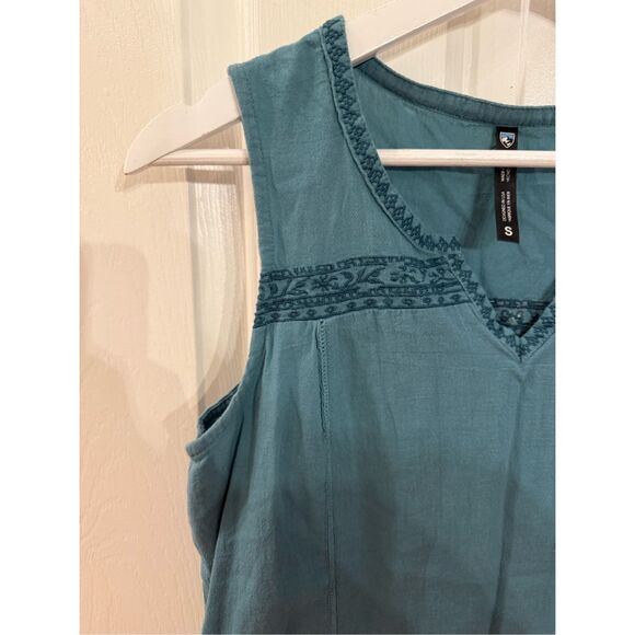 Kuhl Katrin Teal Embroidered Tank Top sz S EUC - Picture 6 of 12